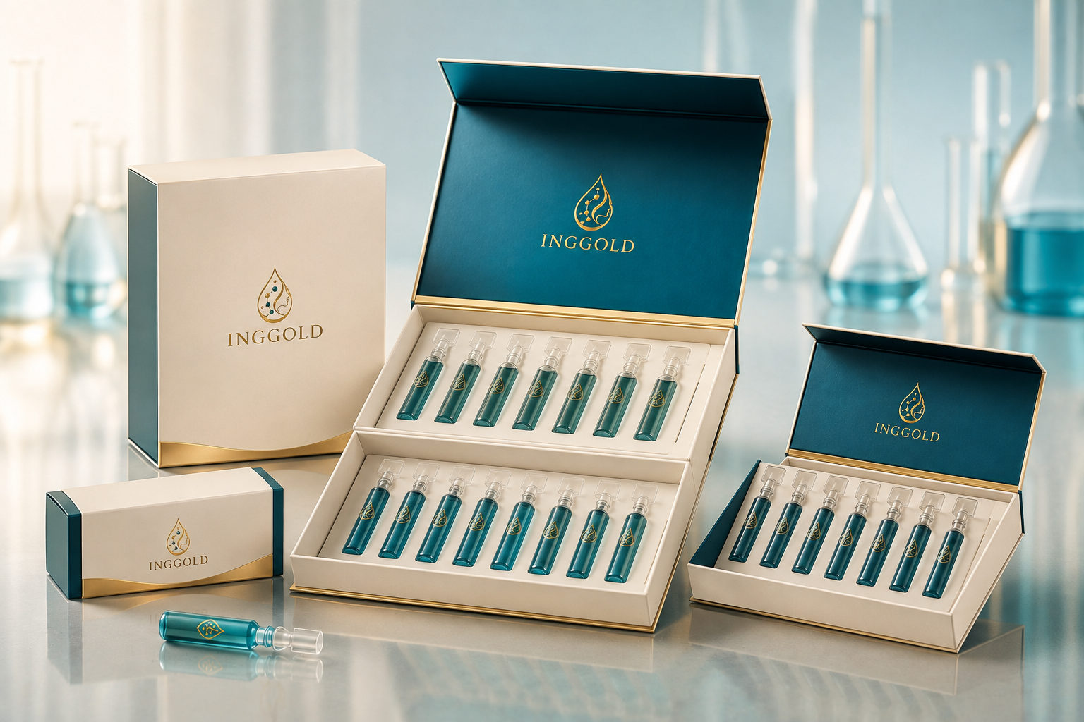 INGGOLD copper peptide ampoule seven and fourteen count packaging