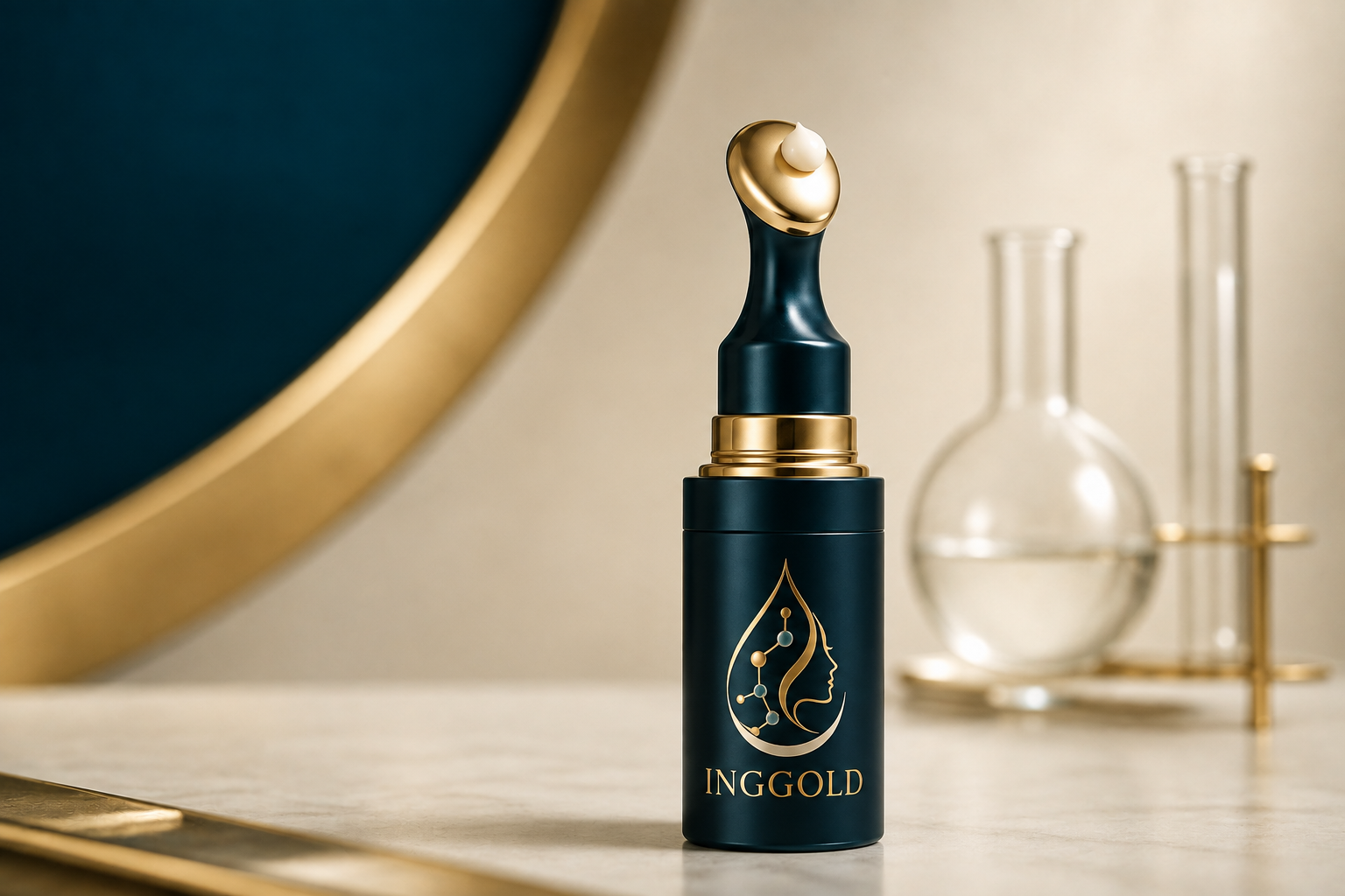 INGGOLD eye cream bead on a cooling precision applicator