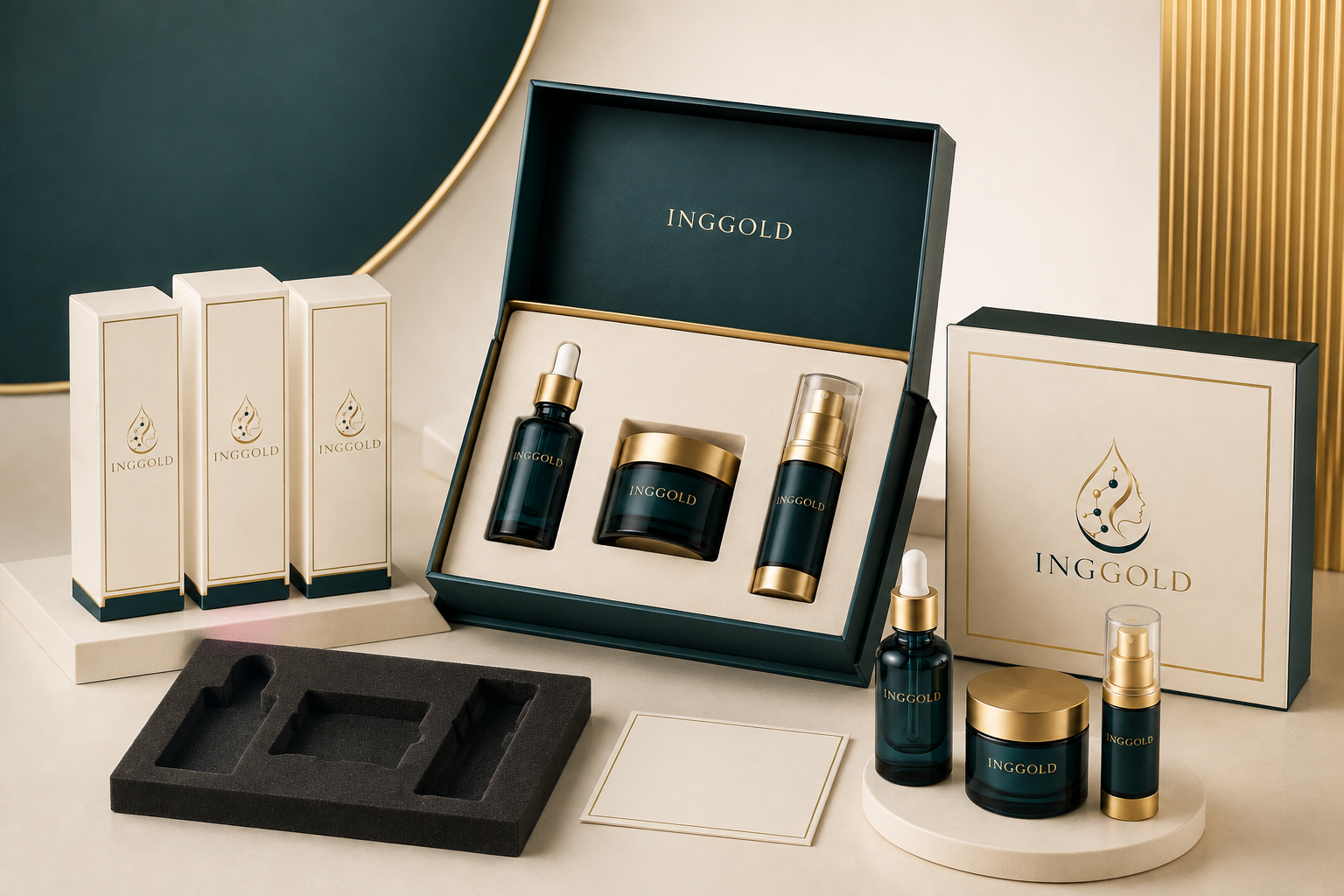 INGGOLD copper peptide private label gift set packaging
