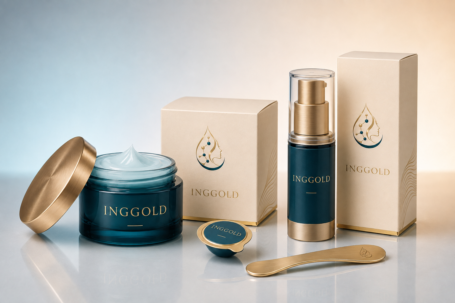 INGGOLD sleeping mask jar pod and airless pump packaging